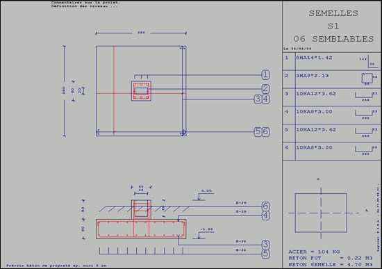 logiciel calculs béton armé semelles