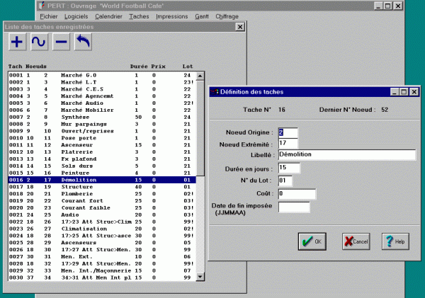 Logiciel Planning PERT